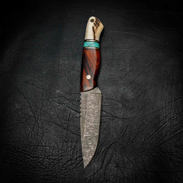 Bushcraft — Stonewashed N690 | Arizona Ironwood, TruStone & Deer Antler