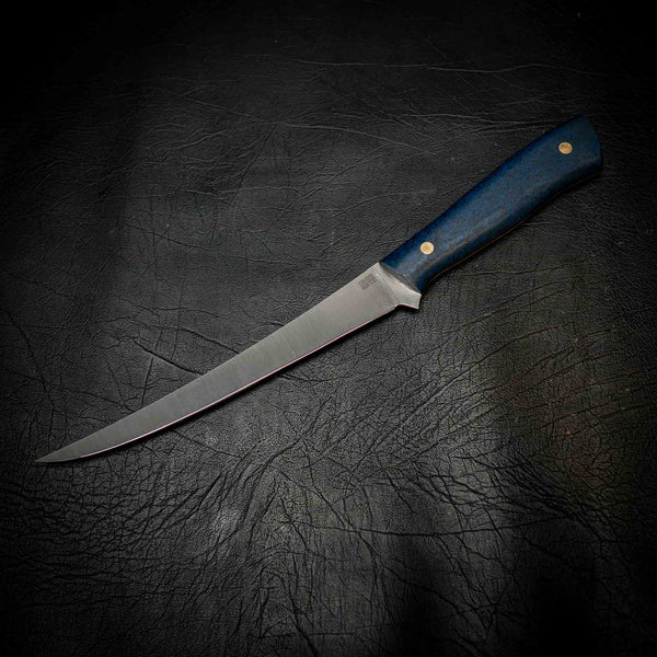 Iron Gate Mako 12C27 dive and fillet knife, Navy Blue Grip-Tec handle