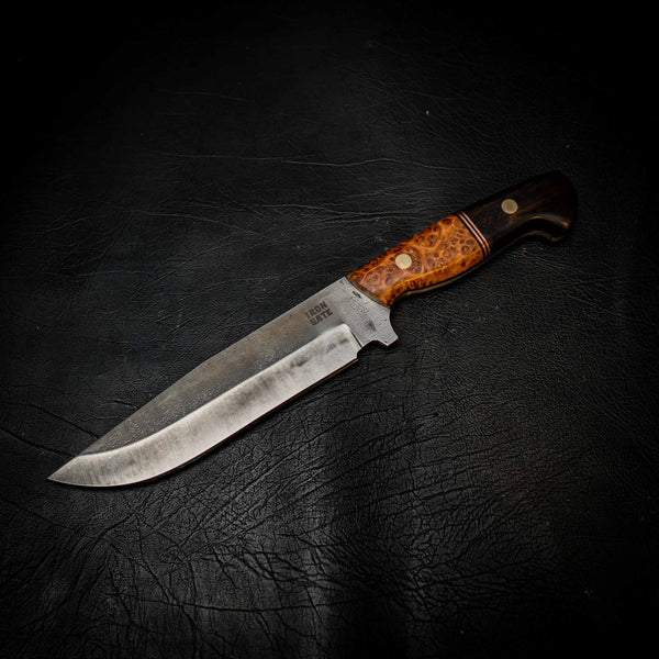 Big Bowie — Stonewashed Sleipner | African Blackwood & York Gum Burl