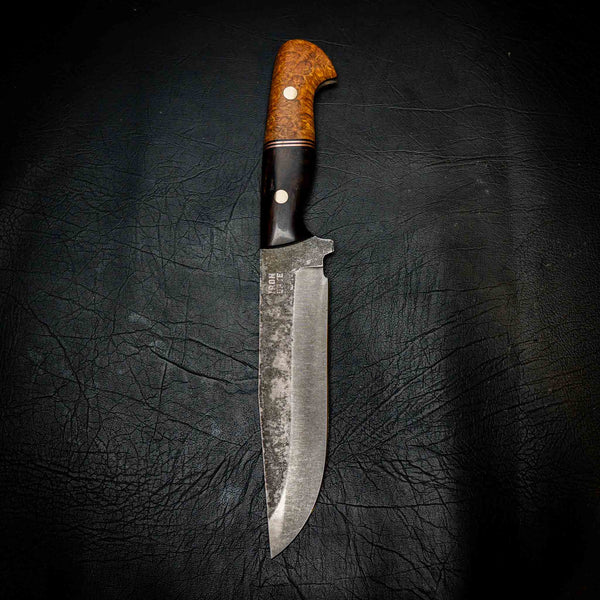 Big Bowie — Stonewashed Sleipner | African Blackwood & York Gum Burl