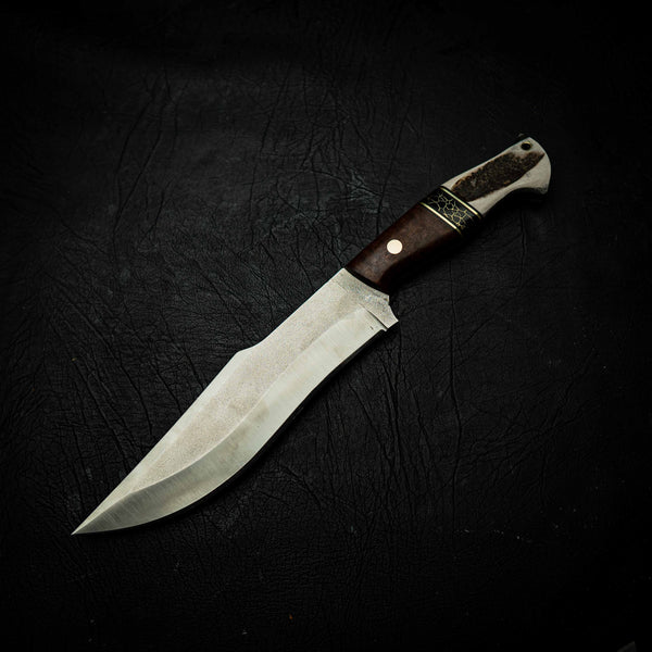 XL Hunter – Satin N690 with Tassie Blackwood, TruStone Spacer & Deer Antler — Iron Gate Knives | Handmade in Australia