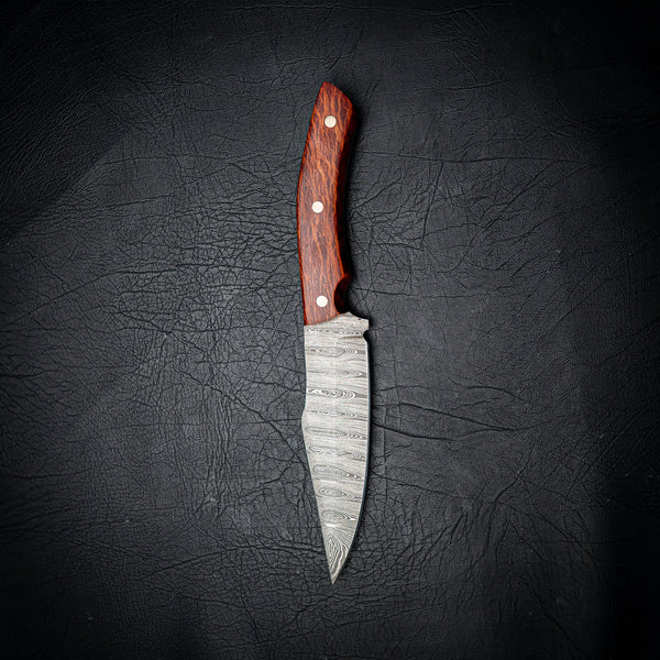 Spear Point Hunter — Ladder Damascus / Lace Sheoak