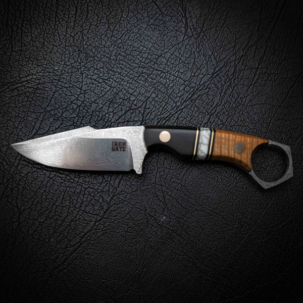 Mini Hunter – African Blackwood, White Trustone & Figured Ash (Damascus)