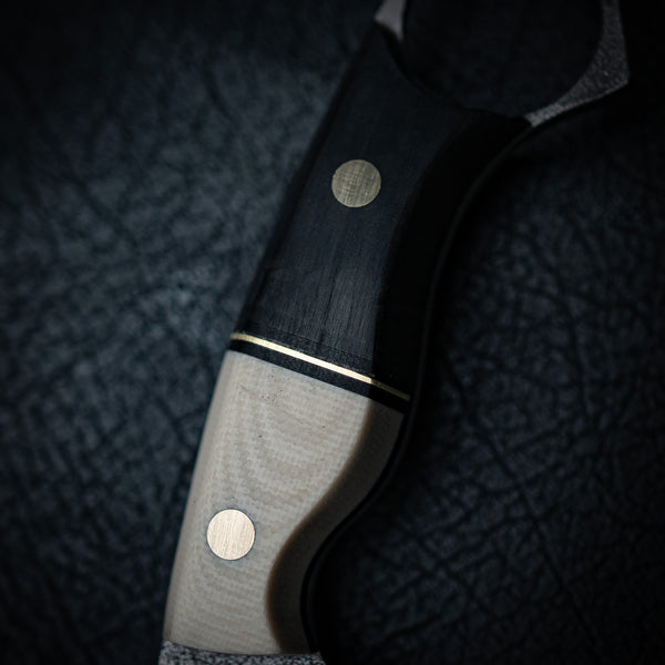 Mini Hunter – African Blackwood & Bone Vintage Micarta (Stonewashed)