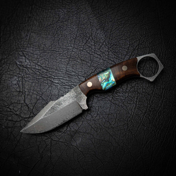 Mini Hunter – Ringed Gidgee & Abalone Inlay (Stonewashed)