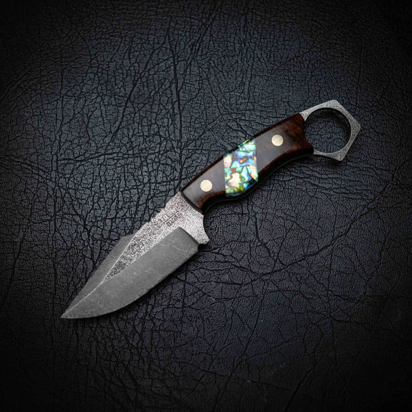 Mini Hunter – Ringed Gidgee & Abalone Inlay (Stonewashed)