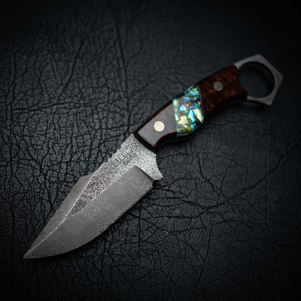 Mini Hunter – Ringed Gidgee & Abalone Inlay (Stonewashed)