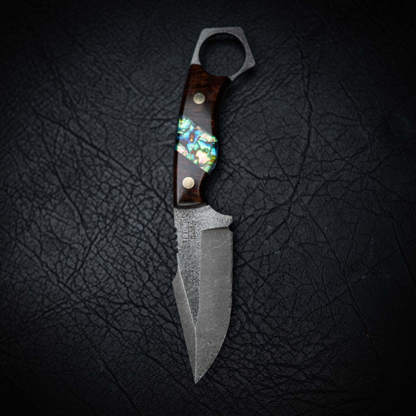 Mini Hunter – Ringed Gidgee & Abalone Inlay (Stonewashed)