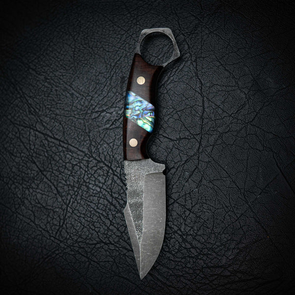 Mini Hunter – Ringed Gidgee & Abalone Inlay (Stonewashed)