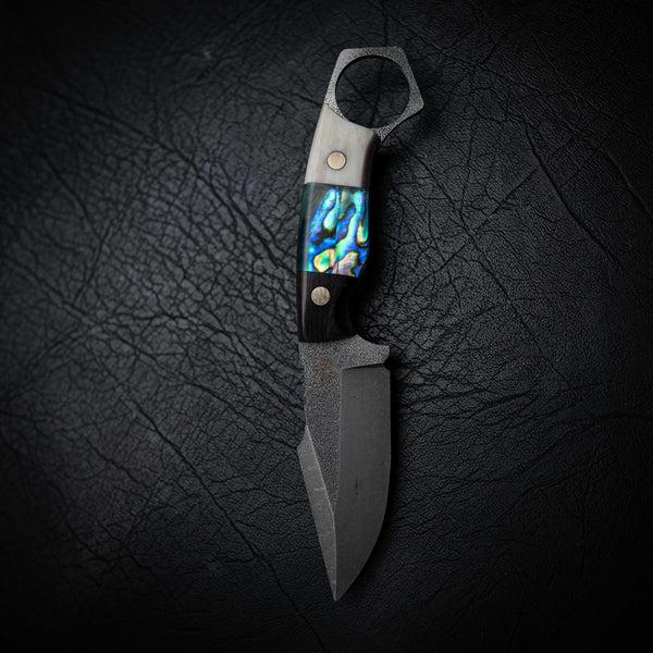 Mini Hunter – African Blackwood, Deer Antler & Abalone Inlay (Stonewashed)