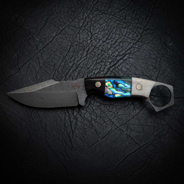 Mini Hunter – African Blackwood, Deer Antler & Abalone Inlay (Stonewashed)