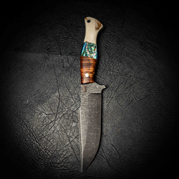 N690 Hunter – Figured Gidgee, Abalone Inlay & Deer Antler