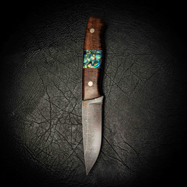 N690 Bushcraft – Ringed Gidgee with Abalone Inlay