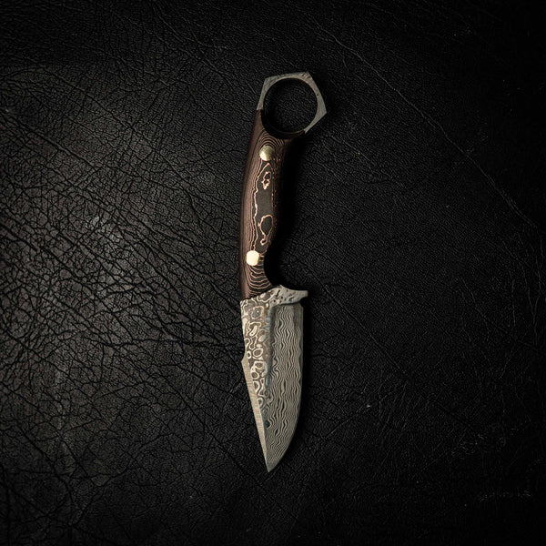 Damascus Mini Hunter – Copper Infused Carbon Fiber