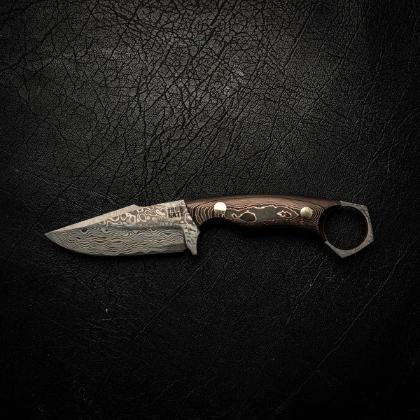 Damascus Mini Hunter – Copper Infused Carbon Fiber