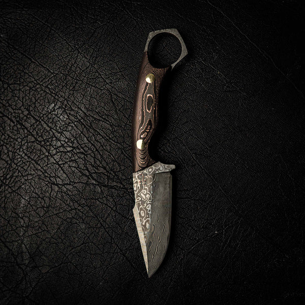 Damascus Mini Hunter – Copper Infused Carbon Fiber