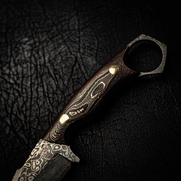 Damascus Mini Hunter – Copper Infused Carbon Fiber