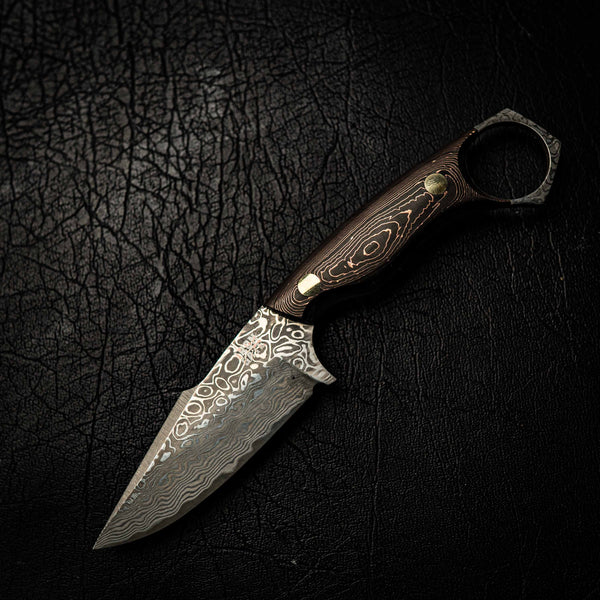 Damascus Mini Hunter – Copper Infused Carbon Fiber