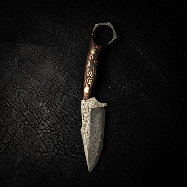 Damascus Mini Hunter – Copper Infused Carbon Fiber