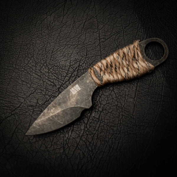 1084 Carbon Steel Paracord Knife – Stonewashed Finish