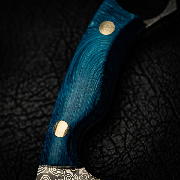 Damascus Mini Hunter – Ocean Blue Juma with Swirls