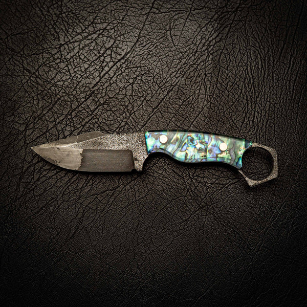 N690 Mini Hunter – Full Abalone (Paua) (Rugged Etched Finish)