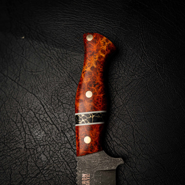 N690 Hunter – Red Amboyna Burl & Black TruStone