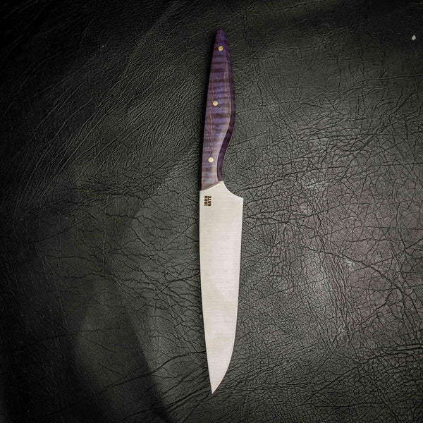 Chef Knife – Purple Dyed Curly Maple