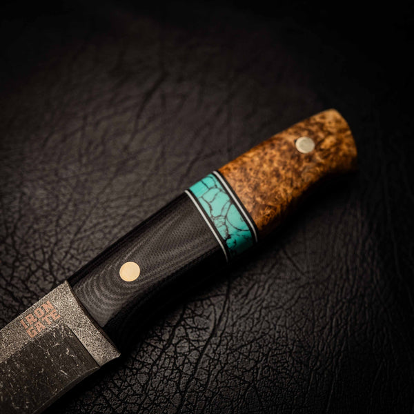 N690 Bushcraft Knife — Stonewashed Dark Finish