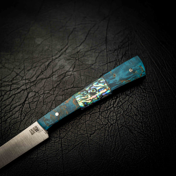 Flexxy Fillet - Aqua Dyed Wood & Abalone Inlay