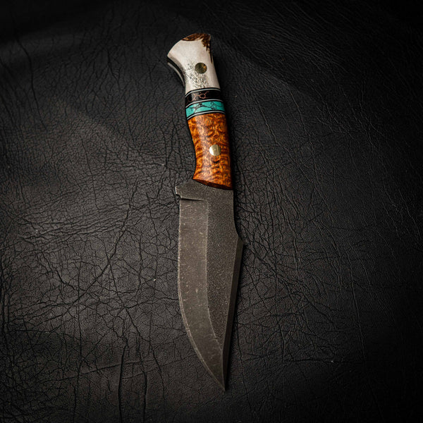 Elmax Hunter – Stabilised Xylia Inlay, TruStone Spacer & Fallow Deer Antler