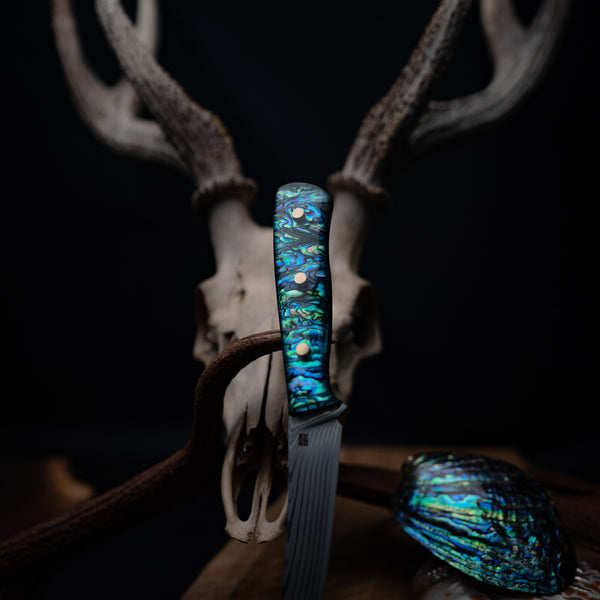 Stainless Damascus Fillet Knife – Abalone Shell Handle