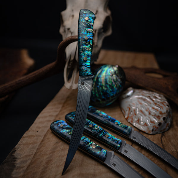 Stainless Damascus Fillet Knife – Abalone Shell Handle