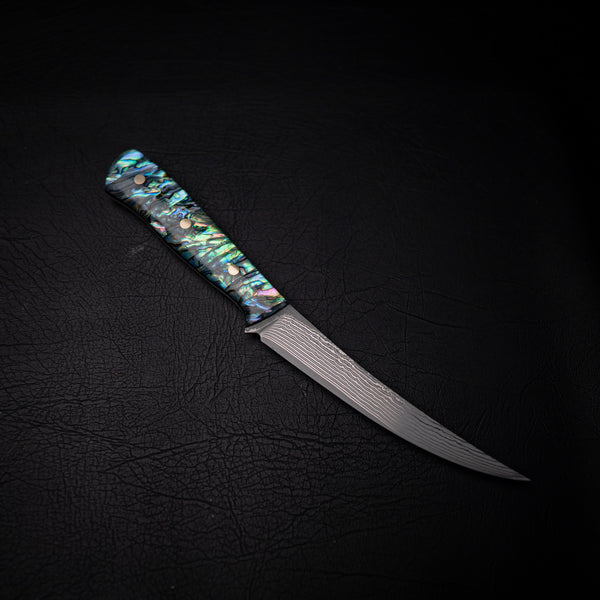 Stainless Damascus Fillet Knife – Abalone Shell Handle