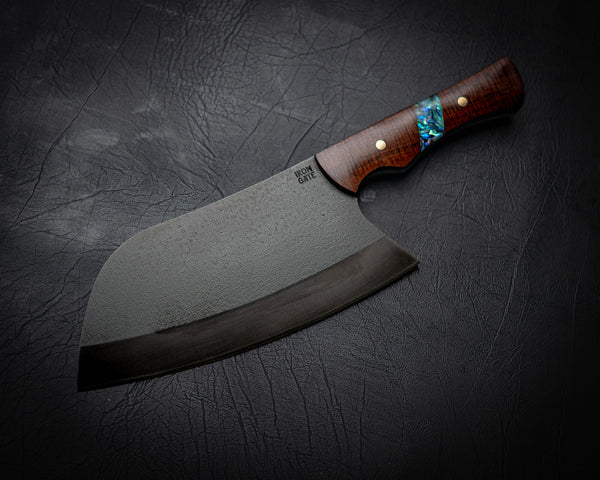 Bone Crusher – 6mm RIGOR Steel Cleaver with Ringed Gidgee & Abalone