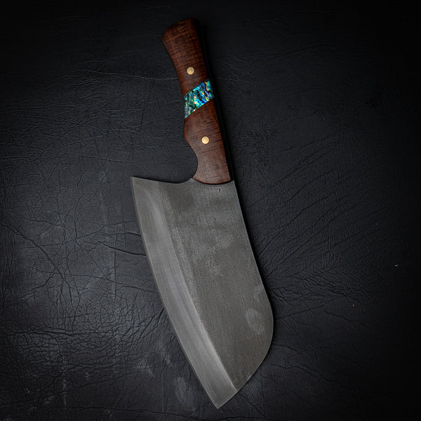 Bone Crusher – 6mm RIGOR Steel Cleaver with Ringed Gidgee & Abalone