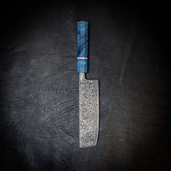 Stainless Raindrop Damascus Kitchen Set — Kiritsuke, Gyuto & Nakiri