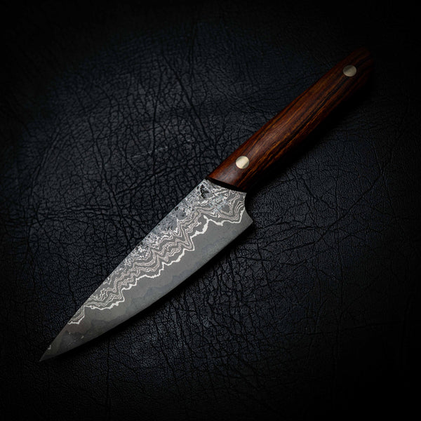 5-Piece Kitchen Set | Stainless Damascus San Mai, Arizona Ironwood