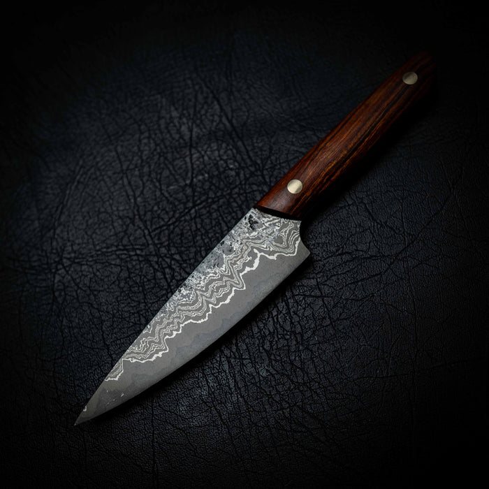 Paring Knife | Stainless Damascus San Mai, Arizona Ironwood