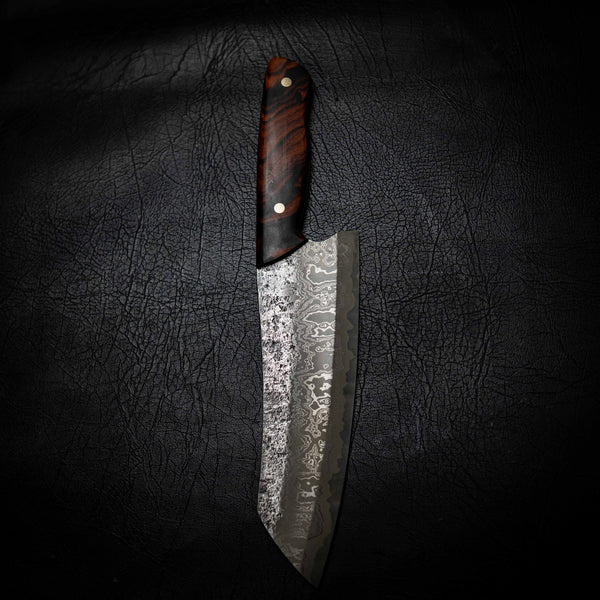 Santoku | Stainless Damascus San Mai, Arizona Ironwood