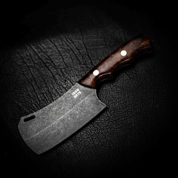 Mini Cleaver — Stabilised Chestnut Burl