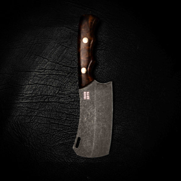 Mini Cleaver — Stabilised Chestnut Burl