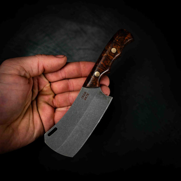 Mini Cleaver — Stabilised Chestnut Burl