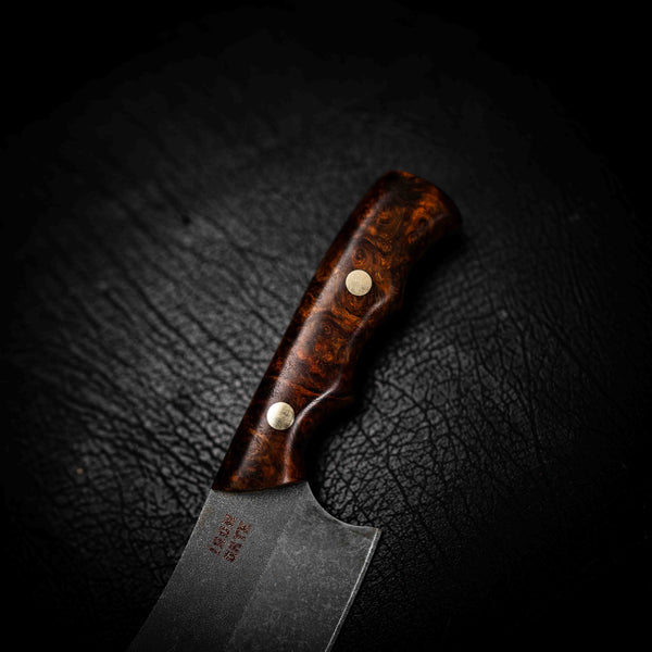 Mini Cleaver — Stabilised Chestnut Burl