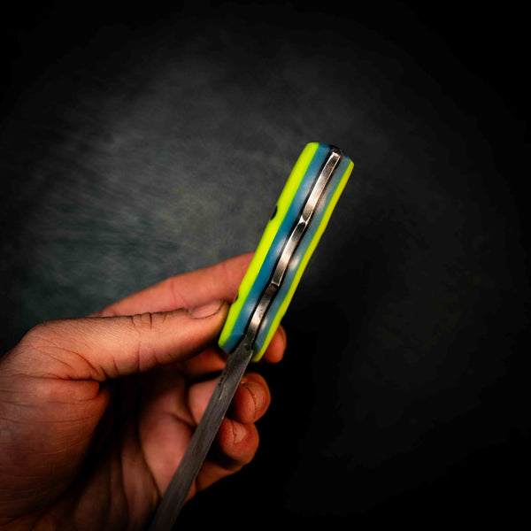 Mini Cleaver — Fluorocarbon Glow, Yellow & Blue