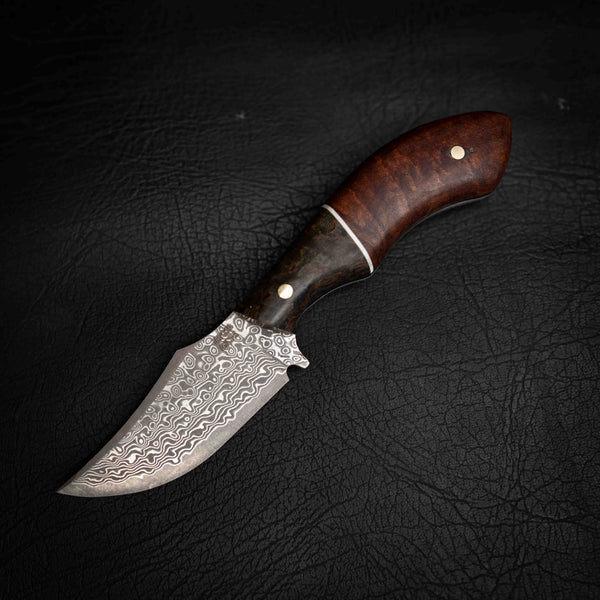 Mini Skinner — Dyed Curly Birch, G10 & Ringed Gidgee