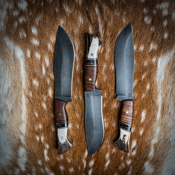 Pre-Order — Bear Knife — Tassie Blackwood, TruStone & Antler — In-hand view | Iron Gate Knives