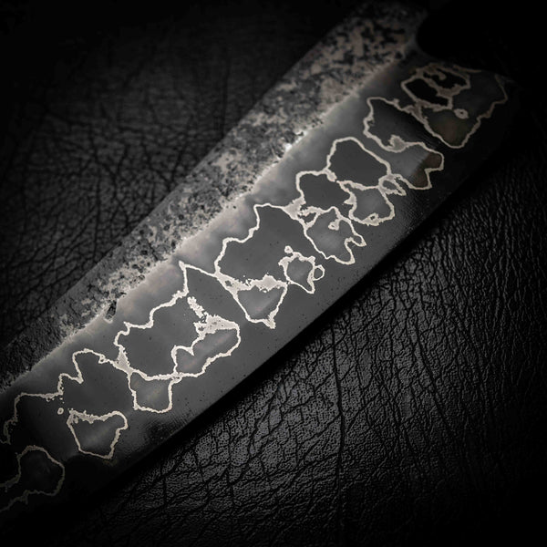 Santoku | 52100 San Mai, Purple Maple & White Buffalo Horn