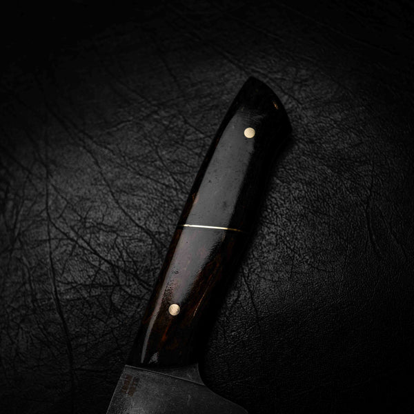 Santoku | 12C27 Stainless, Dyed Maple Burl & Brass