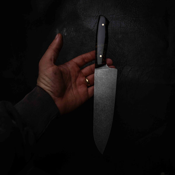 Santoku | 12C27 Stainless, Dark Maple Burl & African Blackwood